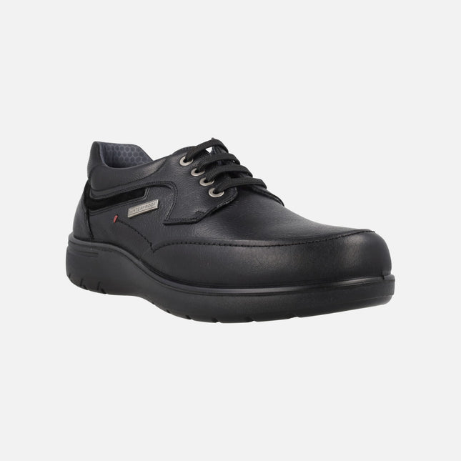 Zapatos negros de piel para hombre con membrana impermeable