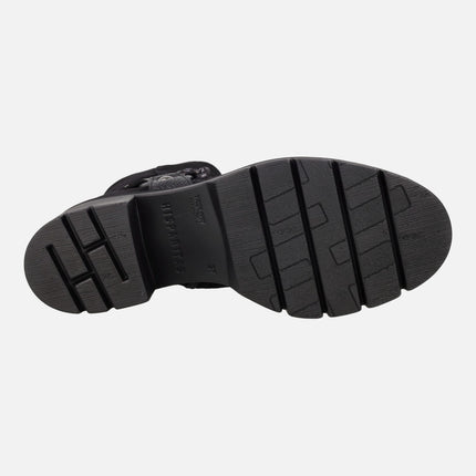 Botines de piel serraje con detalle trenzado y argolla