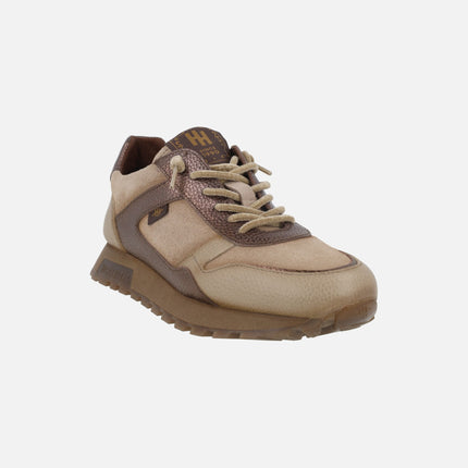 Zapatillas deportivas combinadas en piel y serraje Oregon