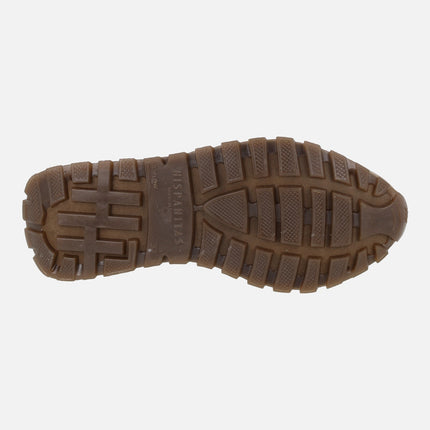 Zapatillas deportivas combinadas en piel y serraje Oregon