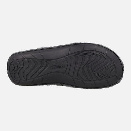 Men's barefoot house slippers in checkered print