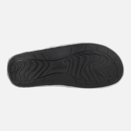 Zapatillas de casa cerradas para mujer en combinado gris y rosa
