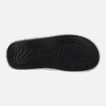 Zapatillas de casa descalzas para mujer en combinado gris y azul