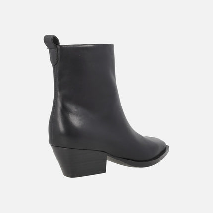 Black leather ankle boots for women AFT JERSEY