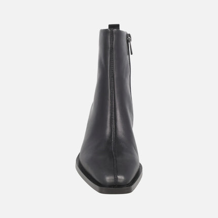 Black leather ankle boots for women AFT JERSEY
