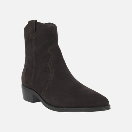 Botines estilo cowboy en piel serraje con tacones bajos AFT CECILE