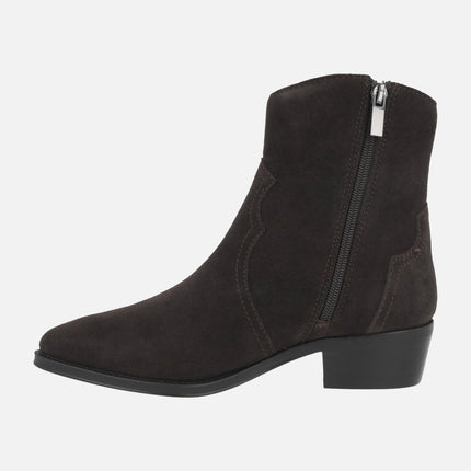 Botines estilo cowboy en piel serraje con tacones bajos AFT CECILE