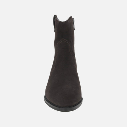 Botines estilo cowboy en piel serraje con tacones bajos AFT CECILE
