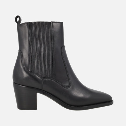 Botines de tacón para mujer AFT Nevada en piel negra