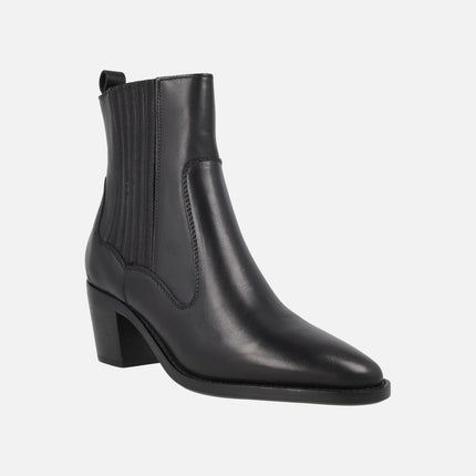Botines de tacón para mujer AFT Nevada en piel negra
