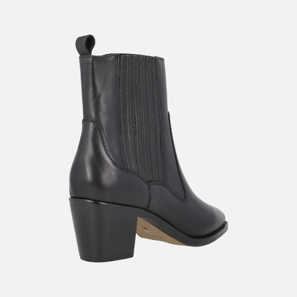 Botines de tacón para mujer AFT Nevada en piel negra