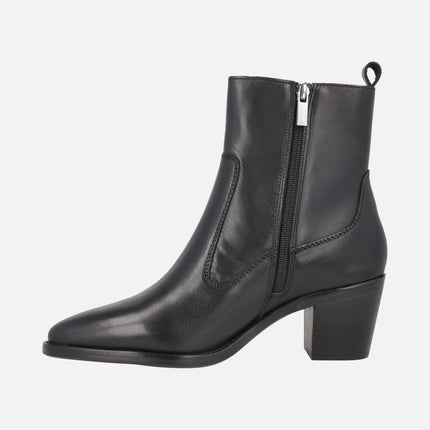 Botines de tacón para mujer AFT Nevada en piel negra