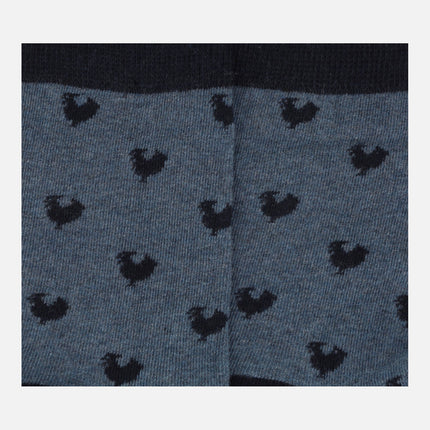 Women's two-tone socks with chicken print, one size 36-41