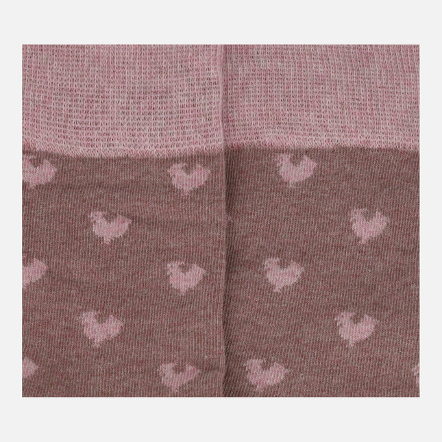Calcetines bicolor para mujer con estampado de gallinas talla única 36-41
