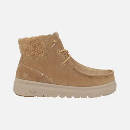BERNA boots for women in suede with elastic laces
