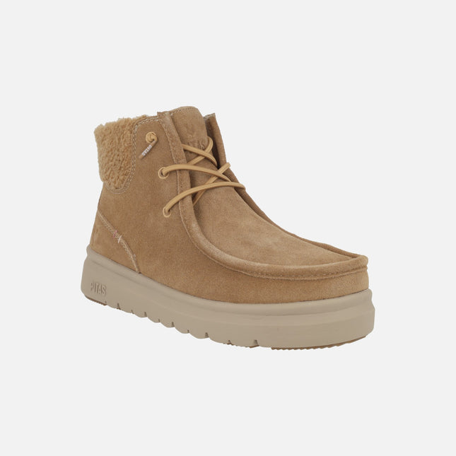BERNA boots for women in suede with elastic laces
