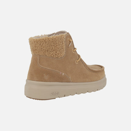BERNA boots for women in suede with elastic laces