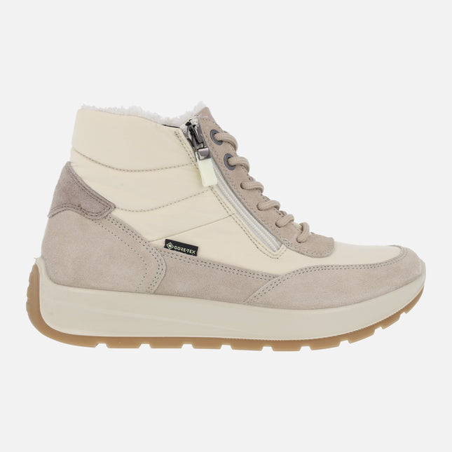 Women's lace-up and zipper ankle boots with Gore-tex membrane
