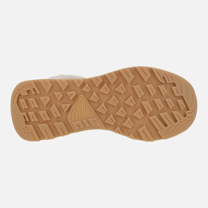 Botines marrones para mujer con collarín de pelo y membrana GORE-TEX