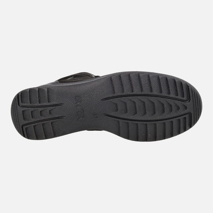 Botines de cordones para mujer en negro con membrana impermeable