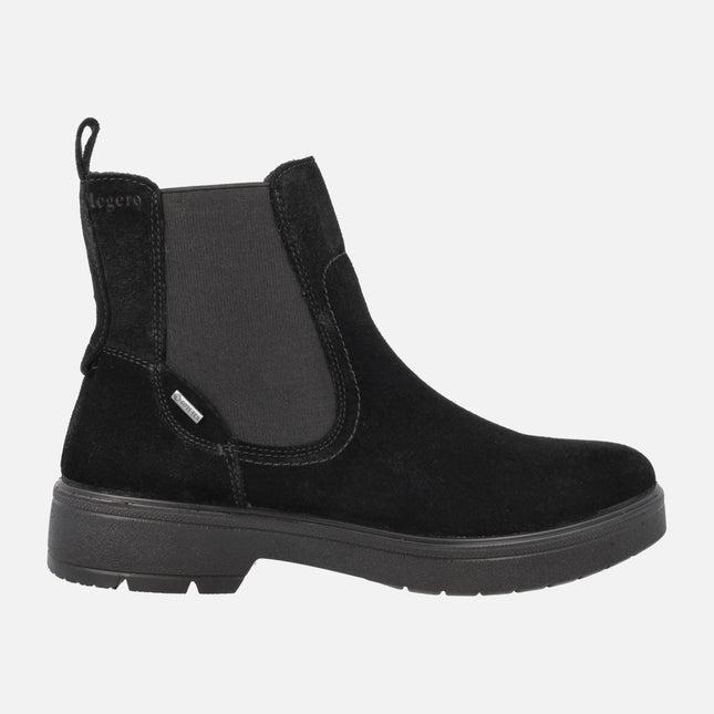 Botines estilo chelsea en piel serraje con membrana GORE-TEX