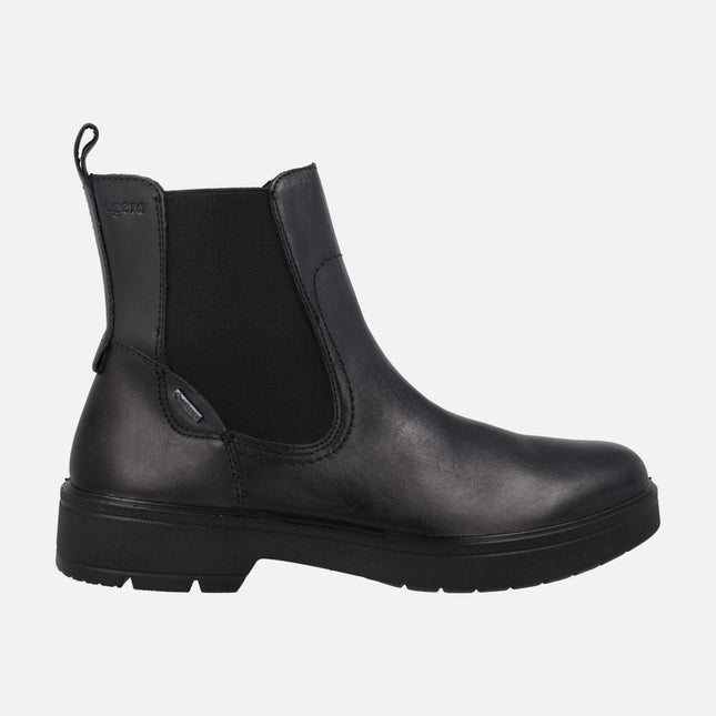Botines estilo chelsea en piel negra con membrana GORE-TEX