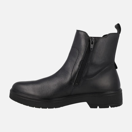 Botines estilo chelsea en piel negra con membrana GORE-TEX