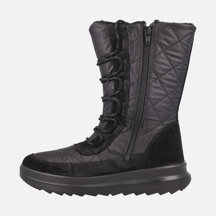 Quilted mid-leg GTX boots with laces and zipper
