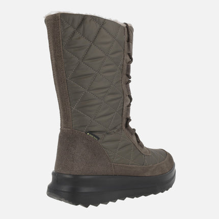 Quilted mid-leg GTX boots with laces and zipper