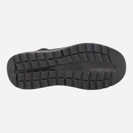 Botines para mujer en serraje negro con membrana impermeable GTX