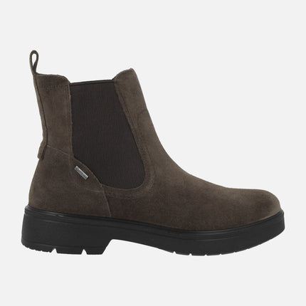 Chelsea style ankle boots in brown suede with GORE-TEX membrane