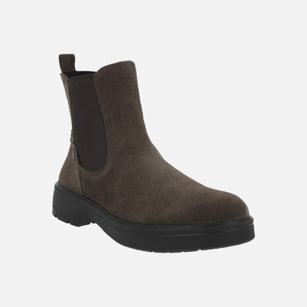 Chelsea style ankle boots in brown suede with GORE-TEX membrane