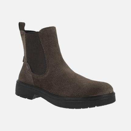 Chelsea style ankle boots in brown suede with GORE-TEX membrane