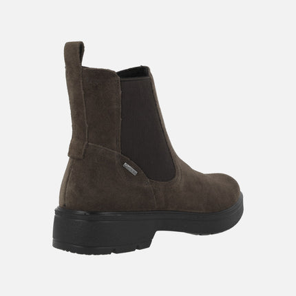 Chelsea style ankle boots in brown suede with GORE-TEX membrane
