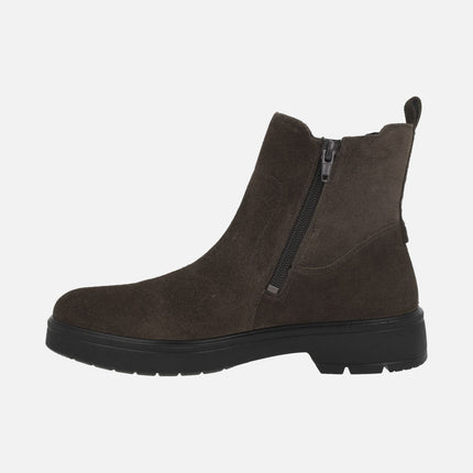 Chelsea style ankle boots in brown suede with GORE-TEX membrane