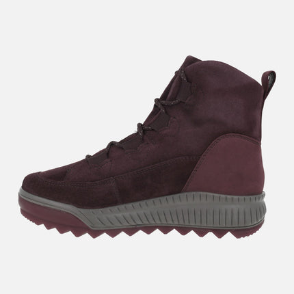 Lace-up ankle boots with GORE-TEX membrane in burgundy combination