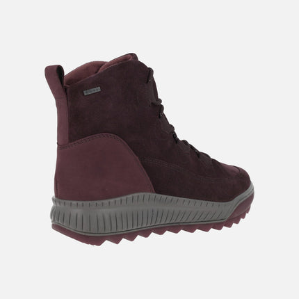 Lace-up ankle boots with GORE-TEX membrane in burgundy combination