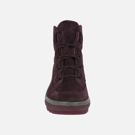 Lace-up ankle boots with GORE-TEX membrane in burgundy combination