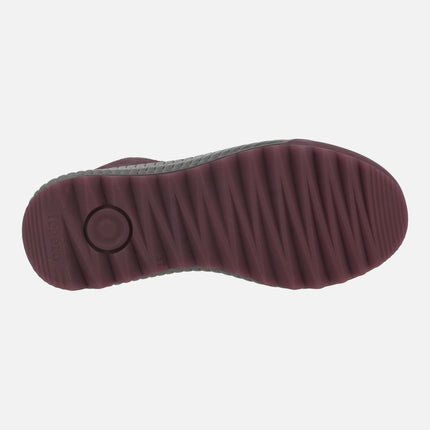 Lace-up ankle boots with GORE-TEX membrane in burgundy combination