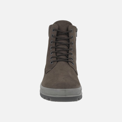 Botas de cordones y cremallera para hombre en piel nobuck con membrana GORE-TEX