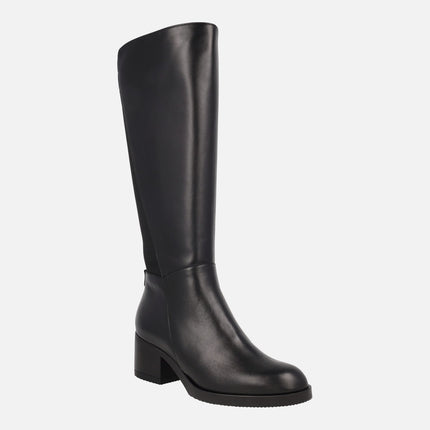Heeled and high-top boots in black combination Santafe 62