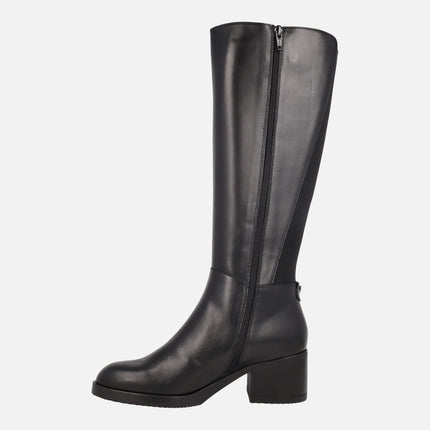 Heeled and high-top boots in black combination Santafe 62