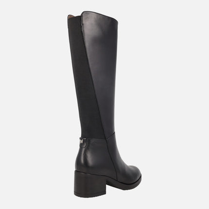Heeled and high-top boots in black combination Santafe 62