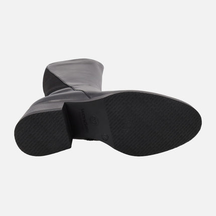 Heeled and high-top boots in black combination Santafe 62