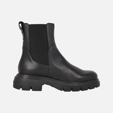 Black leather Chelsea style ankle boots with FLY outsole A-4312
