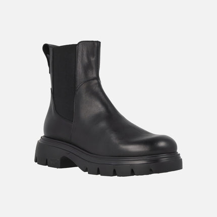 Black leather Chelsea style ankle boots with FLY outsole A-4312