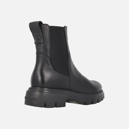 Black leather Chelsea style ankle boots with FLY outsole A-4312