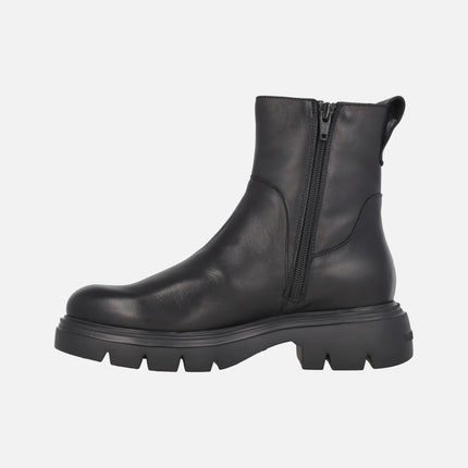 Black leather Chelsea style ankle boots with FLY outsole A-4312