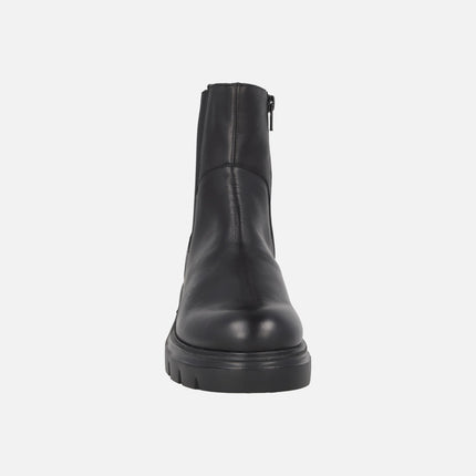 Black leather Chelsea style ankle boots with FLY outsole A-4312