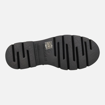 Black leather ankle boots with buckles and FLYGRIP sole